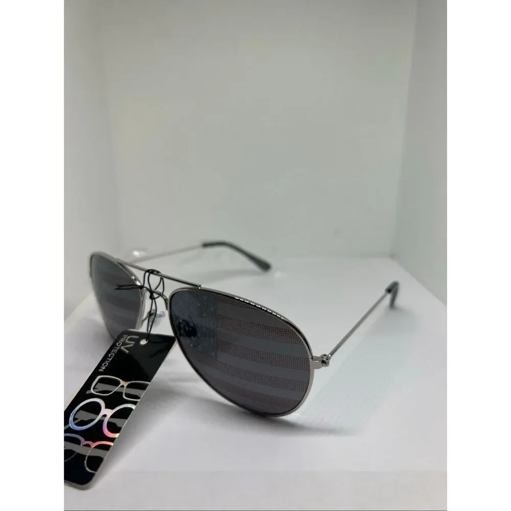 Patriotic Aviator Sunglasses American Flag Lens UV Protection Unisex